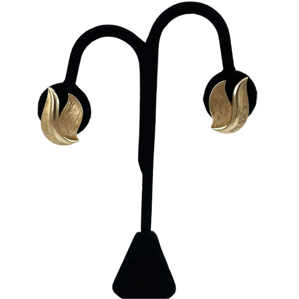 Boucles D'oreilles Clips VINTAGE Signées TRIFARI - Métal Doré - Occasion - Marque Collector