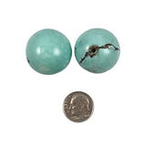 large turquoise round beads 25mm