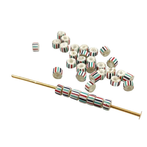 antique Italian white striped trade beads