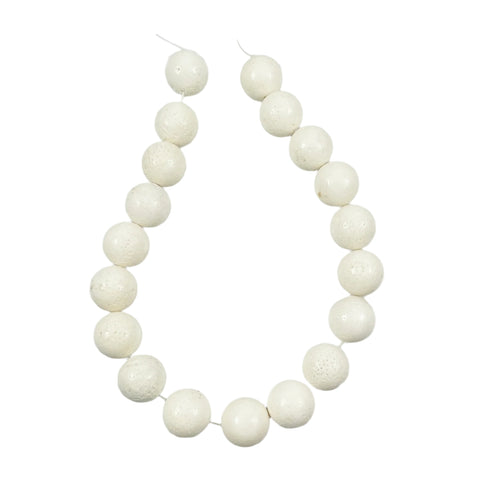 Large White Sponge Coral 20mm Round Beads