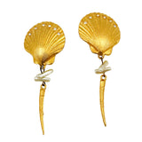 Yosca Shell Earrings Gold Vintage