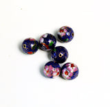 Cloisonne Navy Round Beads Vintage Chinese