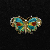Vintage Plique-á-jour Enamel Butterfly Brooch