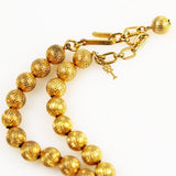 Trifari Gold Bead Necklace Vintage 8mm