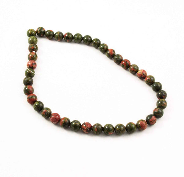 Unakite Jasper Gemstone Faceted Round Beads 15.5'' 4mm 6mm 8mm - Foto 2