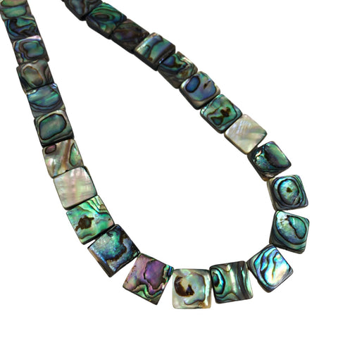 Paua Abalone Shell Square Beads