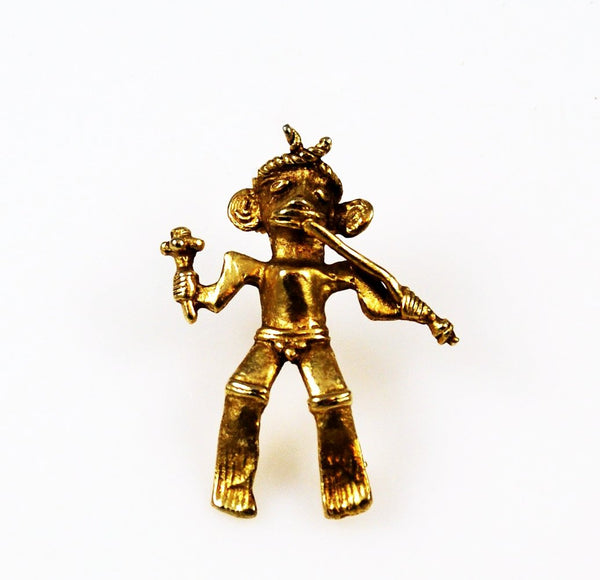 Gold Mayan Brooch Alva Museum Replicas Vintage - Estate Beads