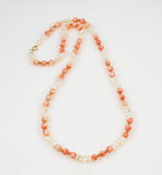 Angel Skin Coral & Keshi Pearl Necklace