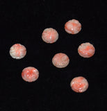 Angel Skin Pink Coral Carved Floral Cabochons 12mm