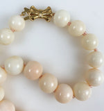 Angel Skin Coral Necklace 14K Gold Clasp
