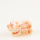 Carved Angel Skin Coral Pig Pendant Bead Vintage