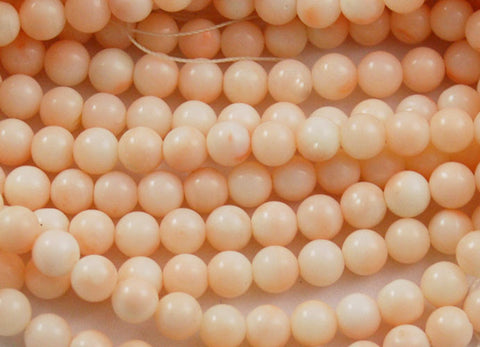 Angel Skin Coral Round Beads