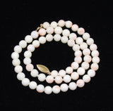 Angel Skin Coral Necklace 7mm 14Kt Gold Clasp