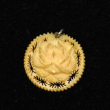 Antique Carved Ivory Rose Pendant