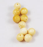 Antique Elephant Ivory 3 & 4mm Round Beads