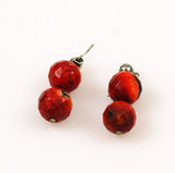 Apple Coral Faceted Pierced Earrings