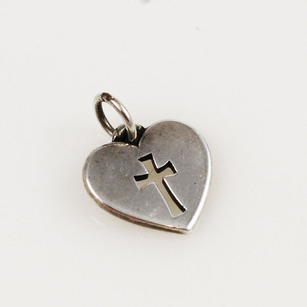 James Avery Sterling Crosslet Heart Charm Estate Beads Jewelry