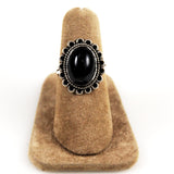 Black Onyx Sterling Ring 5½ Vintage