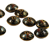 Black Cloisonne Saucer Beads Chinese