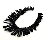 Vintage Extra Long Black Coral Stick Beads