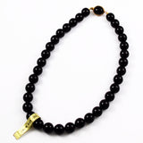 Vintage Black Coral Necklace 