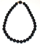 Vintage Black Coral Necklace 12mm Rounds