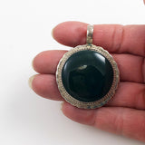 large bloodstone sterling pendant
