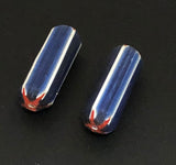 Cobalt chevron tube beads