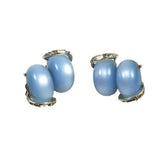 Kramer Blue Moonglow Earrings Clip On