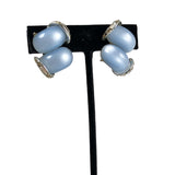 Kramer Blue Moonglow Earrings Clip On
