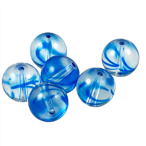 blue glass beads swirl 