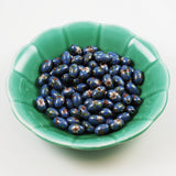 Blue Cloisonne Oval Beads Vintage 