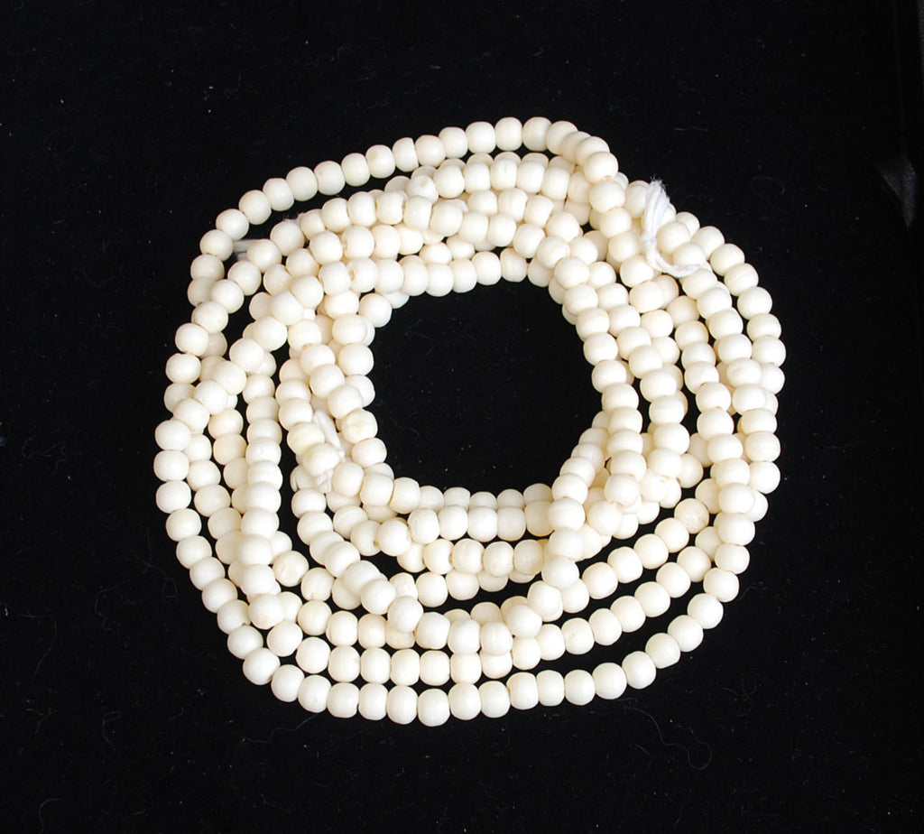 Carved 5-6mm Round Bone Bead Strands