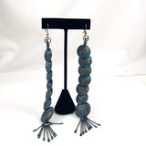 Modernist Brass Shoulder Duster Earrings