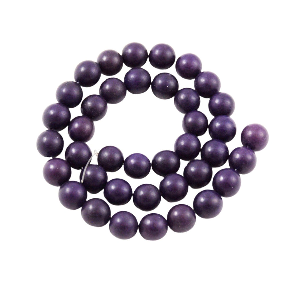 Purple Buri 10mm Round Bead Strands