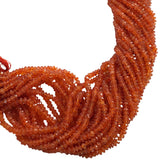 Carnelian Faceted 4mm Rondelle Beads 