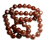 Carnelian Glass Faceted Beads - Vintage 13mm