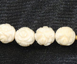 Carved Ivory Rose Beads Vintage