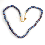 Chevron trade bead necklace blue red