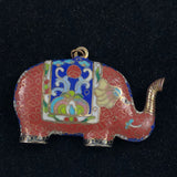 Large Elephant Cloisonne Pendant Vintage