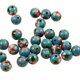 Turquoise blue cloisonne beads