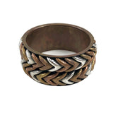 Mixed Metal Chevron Bangle Bracelet