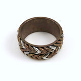 Mixed Metal Chevron Bangle Bracelet