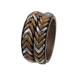 Mixed Metal Chevron Bangle Bracelet
