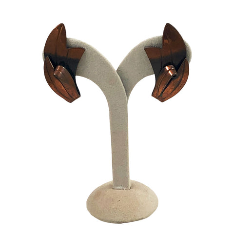 Copper Screw Back Earrings Mid Century