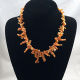 Vintage Orange Branch Coral Necklace 