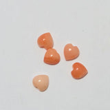 Pink Carved Coral Hearts NOS (6)