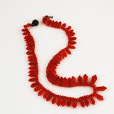 Italian Red Coral Victorian Necklace Picket and Berries