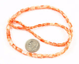 Salmon Coral Carved Tulip Flower Beads
