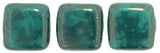CzechMates 6mm Square Glass Beads Persian Turquoise Moon Dust
